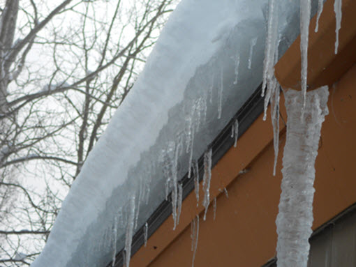 Frozen Roof Gutter in Colorado
